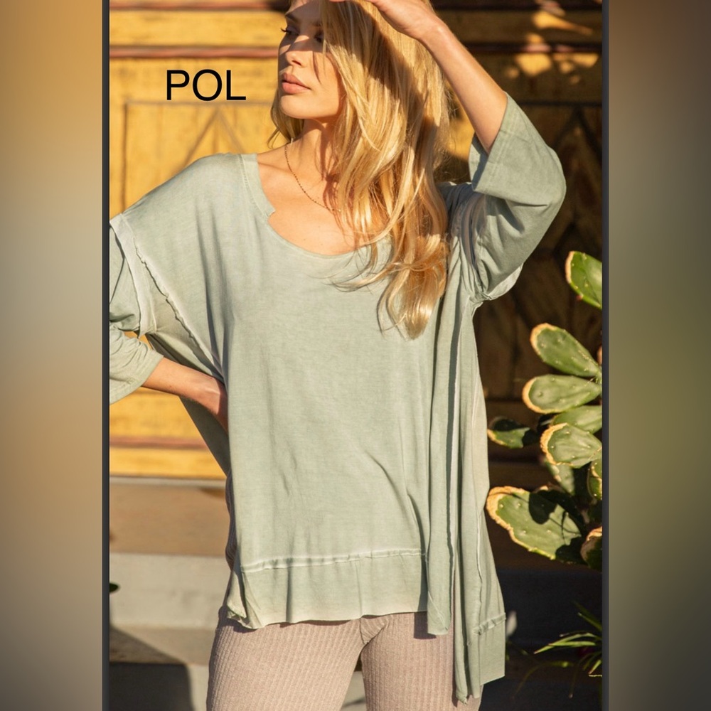BP215-9💚NEW! POL perfect in Mint Asymmetrical Tunic designed2stun on casual days - Picture 2 of 11